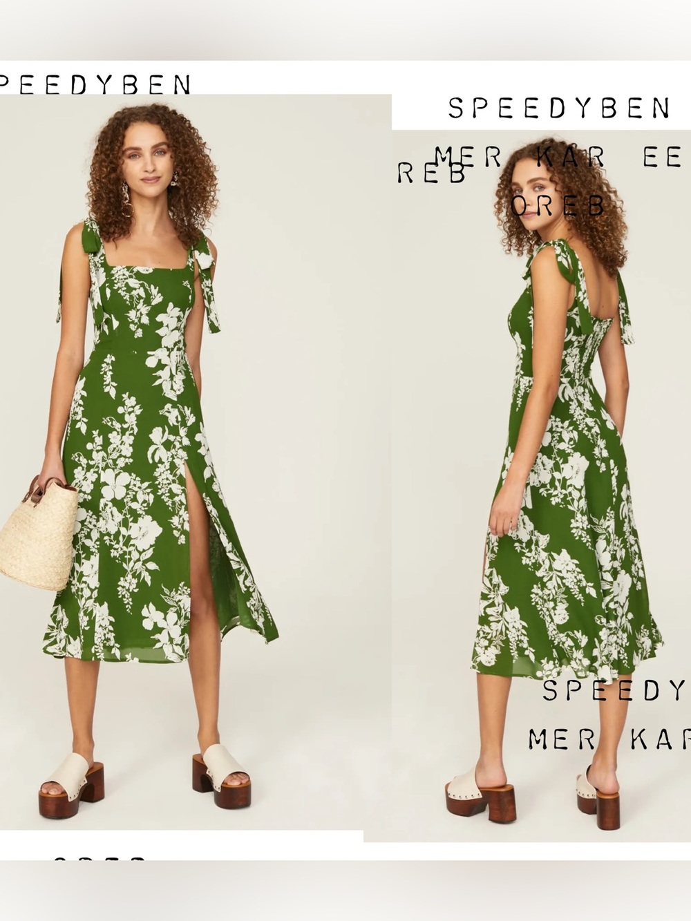 REFORMATION TWILIGHT DRESS GREEN size 2 - Picture 5 of 16